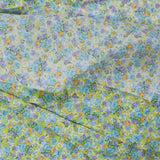 Green, Blue + Purple Floral Print Woven Fabric - 48" x 144"