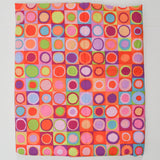 Pink, Purple, Orange + Green Polka Dot Grid Print Quilting Cotton Fabric - 44" x 72"