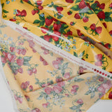 Yellow, Red + Green Strawberry Print Vinyl-Coated Woven Fabric - 56" x 58"