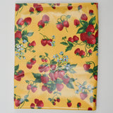 Yellow, Red + Green Strawberry Print Vinyl-Coated Woven Fabric - 56" x 58"
