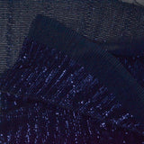 Navy Blue Sequin Pleated Netting Fabric - 60" x 64"