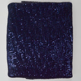 Navy Blue Sequin Pleated Netting Fabric - 60" x 64"