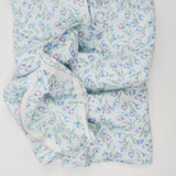 White, Light Pink, Light Purple + Green Tulip Print Double Knit Fabric - 64" x 180"