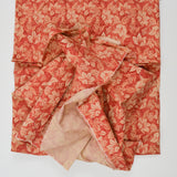 Red + Beige Floral Print Quilting Weight Woven Fabric - 32" x 98"