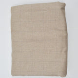Tan Chevron + Plaid Woolly Woven Suiting Fabric - 60" x 180"