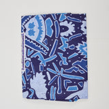 Blue Geometric Batik de Woodin Woven Fabric - 48" x 144"