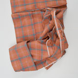 Orange, Pink + Blue Plaid Lightweight Woven Fabric - 45" x 90"