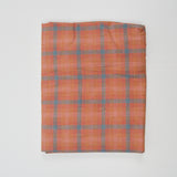 Orange, Pink + Blue Plaid Lightweight Woven Fabric - 45" x 90"