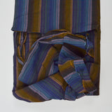 Brown, Blue + Purple Stripe Lightweight Woven Shirting Fabric - 44" x 98"
