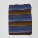 Brown, Blue + Purple Stripe Lightweight Woven Shirting Fabric - 44" x 98"