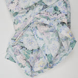Pastel Blue, Green + Purple Floral Print Woven Flat Sheet - 100" x 100"