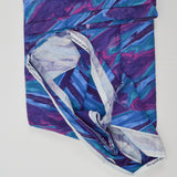 Blue, Purple + Pink Abstract Print Quilting Weight Woven Fabric - 40" x 84"