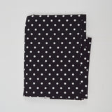 Black + White Polka Dot Print Quilting Weight Woven Fabric - 44" x 74"