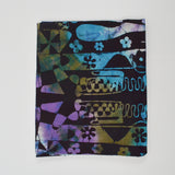 Black, Blue, Purple + Green Batik Quilting Weight Woven Fabric - 33" x 90"