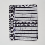 Black, White + Purple Geometric Print Batik Quilting Weight Woven Fabric - 34" x 92"