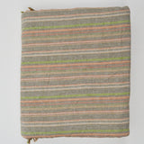 Gray, Green + Orange Stripe Woven Fabric - 55" x 200"