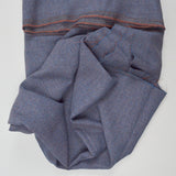 Blue + Brown Polyester Woven Suiting Fabric - 60" x 108"