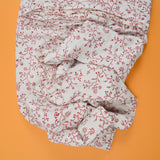 White + Red Floral Print Woven Duvet Cover - 60" x 82"