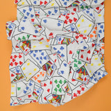 White, Red, Blue + Yellow Playing Card Print Canvas Woven Fabric Curtain - 58" x 64"