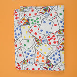 White, Red, Blue + Yellow Playing Card Print Canvas Woven Fabric Curtain - 58" x 64"