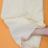 Light Yellow Sheer Gingham Organza Woven Fabric - 54" x 108"