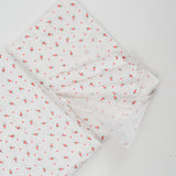 White + Pink Floral Calico Print Woven Fabric - 46" x 108"