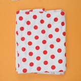 White + Red Dot Print Jersey Knit Fabric - 66" x 94"