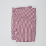 Maroon + White Stripe Print Synthetic Knit Fabric - 62" x 102"