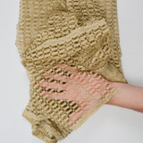 Beige Rectangular Open Lace Fabric - 50" x 120"