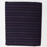 Navy + Golden Brown Pinstripe Woven Fabric - 44" x 144"