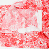 Red + White Floral Print Flowy Woven Fabric - 58" x 128"