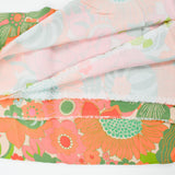 Orange, Green + Pink Floral Print Viscose Crepe Woven Dressmaking Fabric - 58" x 116"