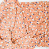 Orange, White + Purple Geometric Floral Print Lightweight Challis Woven Fabric - 52" x 100"