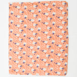 Orange, White + Purple Geometric Floral Print Lightweight Challis Woven Fabric - 52" x 100"