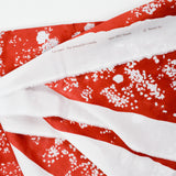 Red + White Blossom Print Nani Iro Cotton Lawn Woven Fabric - 40" x 96"