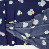Blue, Green + Pink Watercolor Dot Lady McElroy Prosecco Fizz Print Viscose Challis Woven Fabric - 56" x 148"