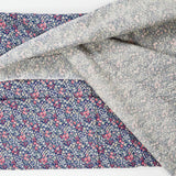Blue, White + Pink Calico Floral Print Quilting Weight Woven Fabric - 42" x 90"