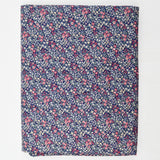 Blue, White + Pink Calico Floral Print Quilting Weight Woven Fabric - 42" x 90"