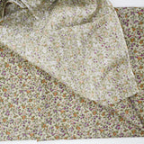 Green, Purple + White Calico Floral Print Quilting Weight Woven Fabric - 44" x 104"