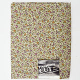 Green, Purple + White Calico Floral Print Quilting Weight Woven Fabric - 44" x 104"