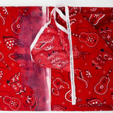 Red, White + Black Bandana Guitar + Boots Print Woven Fabric - 44" x 128" (Damaged)