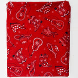 Red, White + Black Bandana Guitar + Boots Print Woven Fabric - 44" x 128" (Damaged)