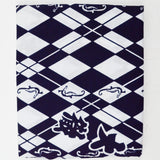 Navy Blue + White Diamond Seahorse Print Woven Fabric - 14" x 124"