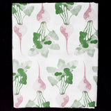 White, Red + Green Watercolor Radish Print Spoonflower Cotton Poplin Woven Fabric - 46" x 144"