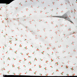 White, Red + Green Strawberry Print Lightweight Woven Fabric - 45" x 80"