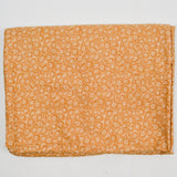 Tan + White Floral Print Quilting Weight Woven Fabric - 44" x 108"