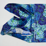 Blue + Green Abstract Print Sateen Woven Fabric - 36" x 120"