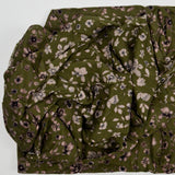 Green + Brown Floral Print Flowy Woven Fabric - 56" x 86"