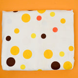 White, Yellow, Brown + Orange Polka Dot Print Soft Canvas Woven Fabric - 37" x 336"