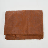 Brown Flocked Floral Woven Fabric - 54" x 72"